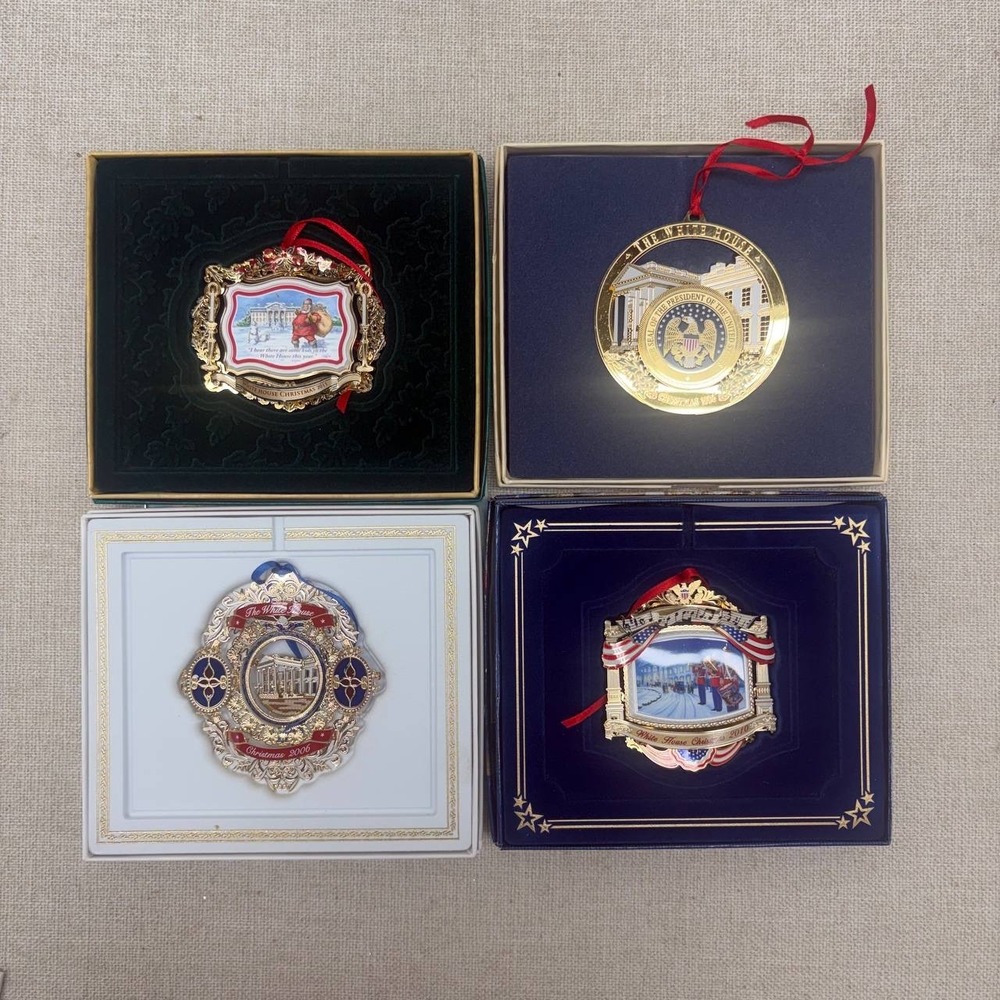 White House Historical Association Christmas Ornaments Lot 1996 2006 2010 2011‎